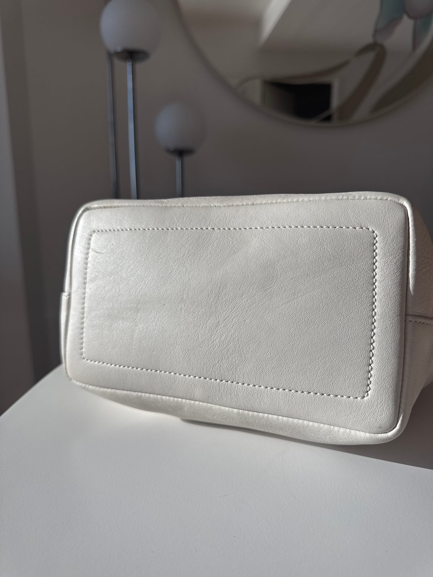 Vintage white designer leather bag