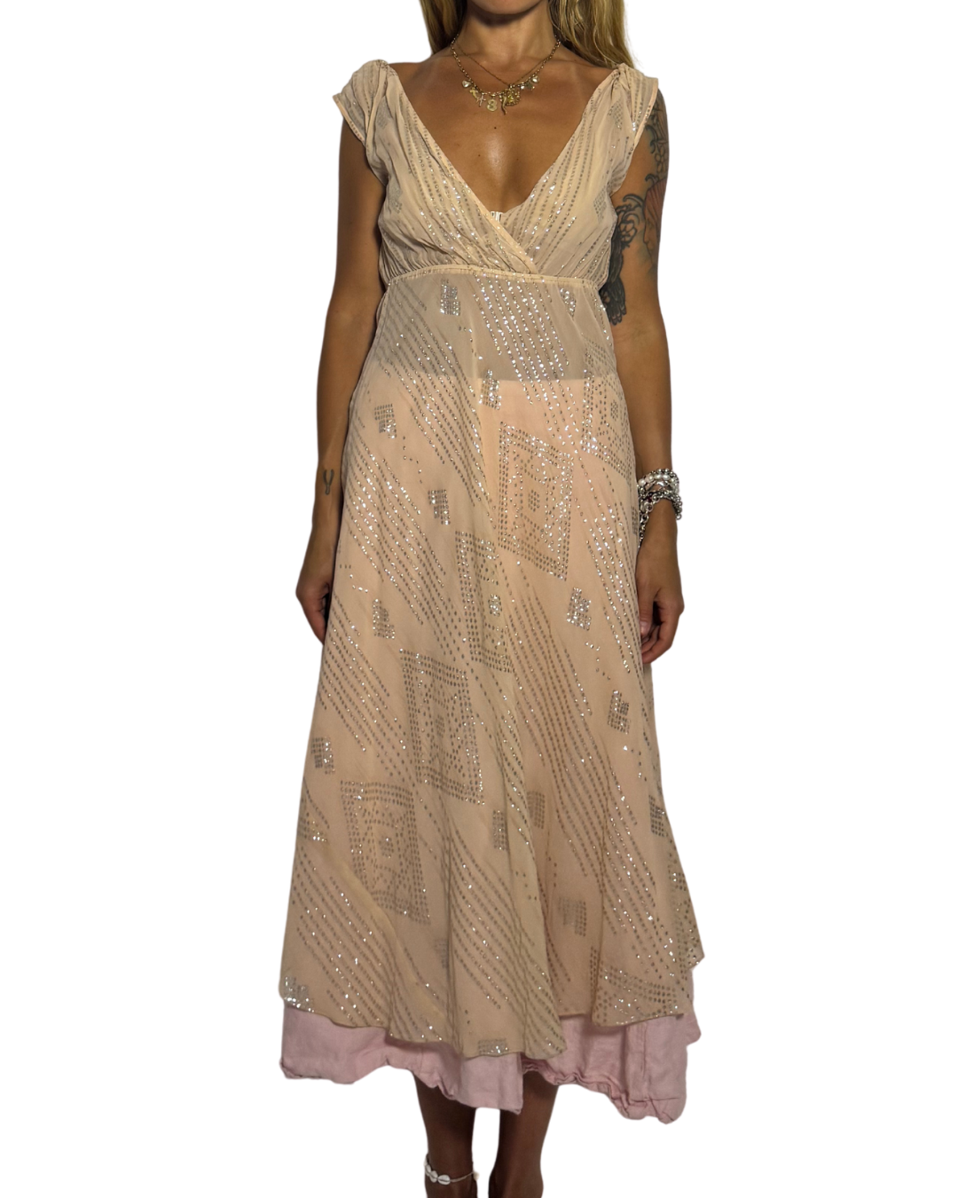 Medium: sheer sparkle dress