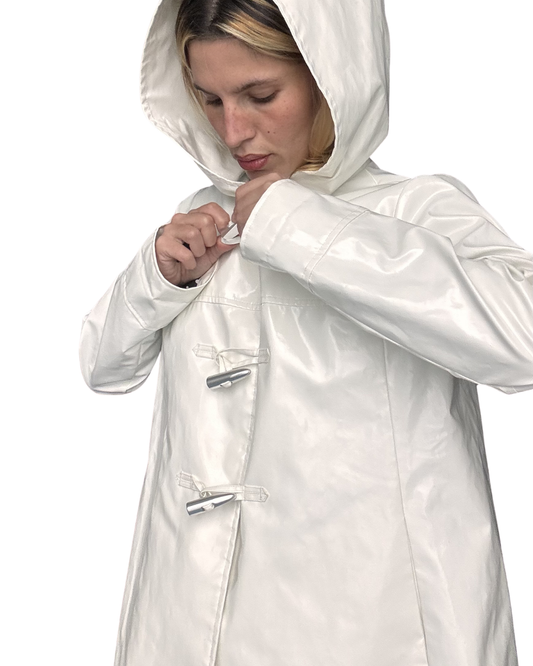 S/M- WHITE RAIN COAT