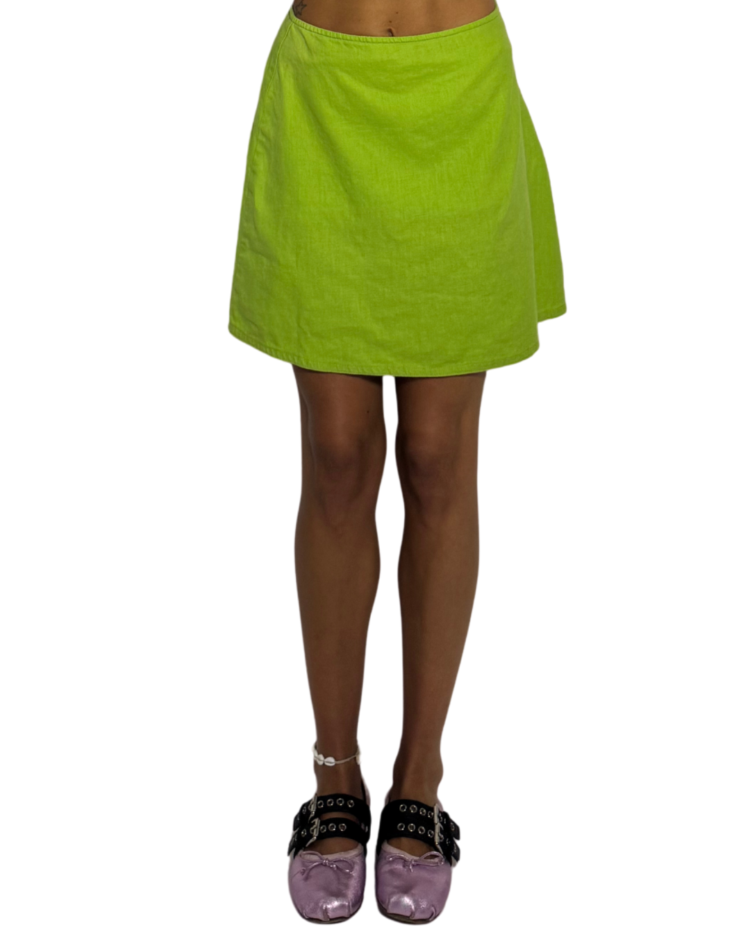 28” - Lime green linen mini