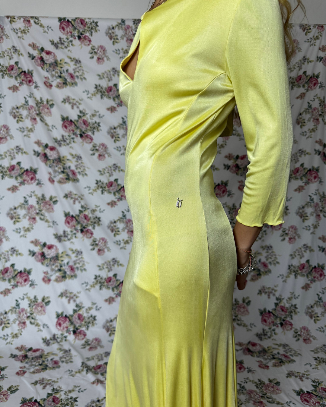 4-6 : WITH TAGS !!! VINTAGE DESIGNER LEMON YELLOW DRESS