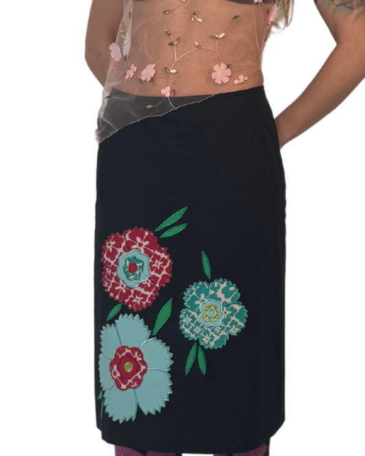 SIZE 6- VTG MOSCHINO PATCH SKIRT