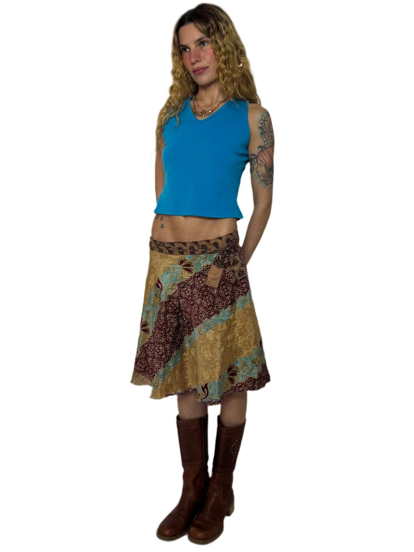 REVERSIBLE BOHO WRAP SKIRT