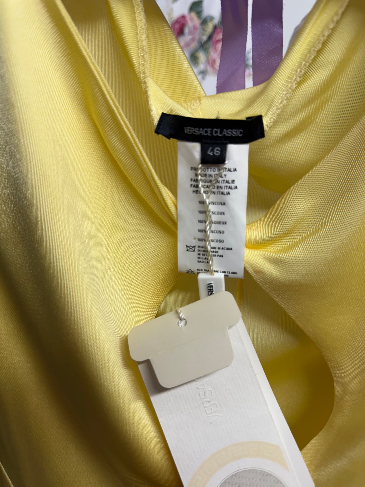 4-6 : WITH TAGS !!! VINTAGE DESIGNER LEMON YELLOW DRESS