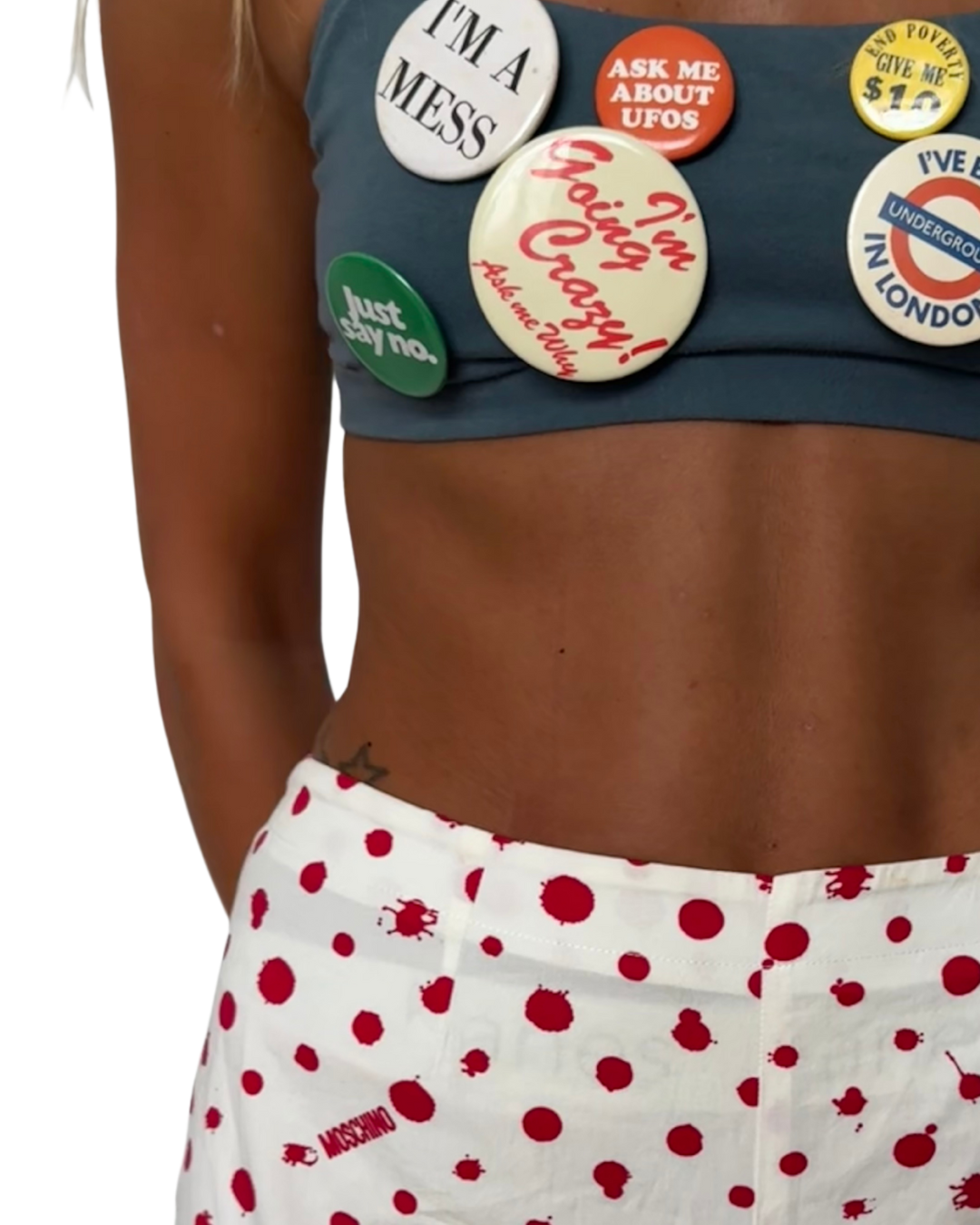 28” WAIST- designer-polka dot capri
