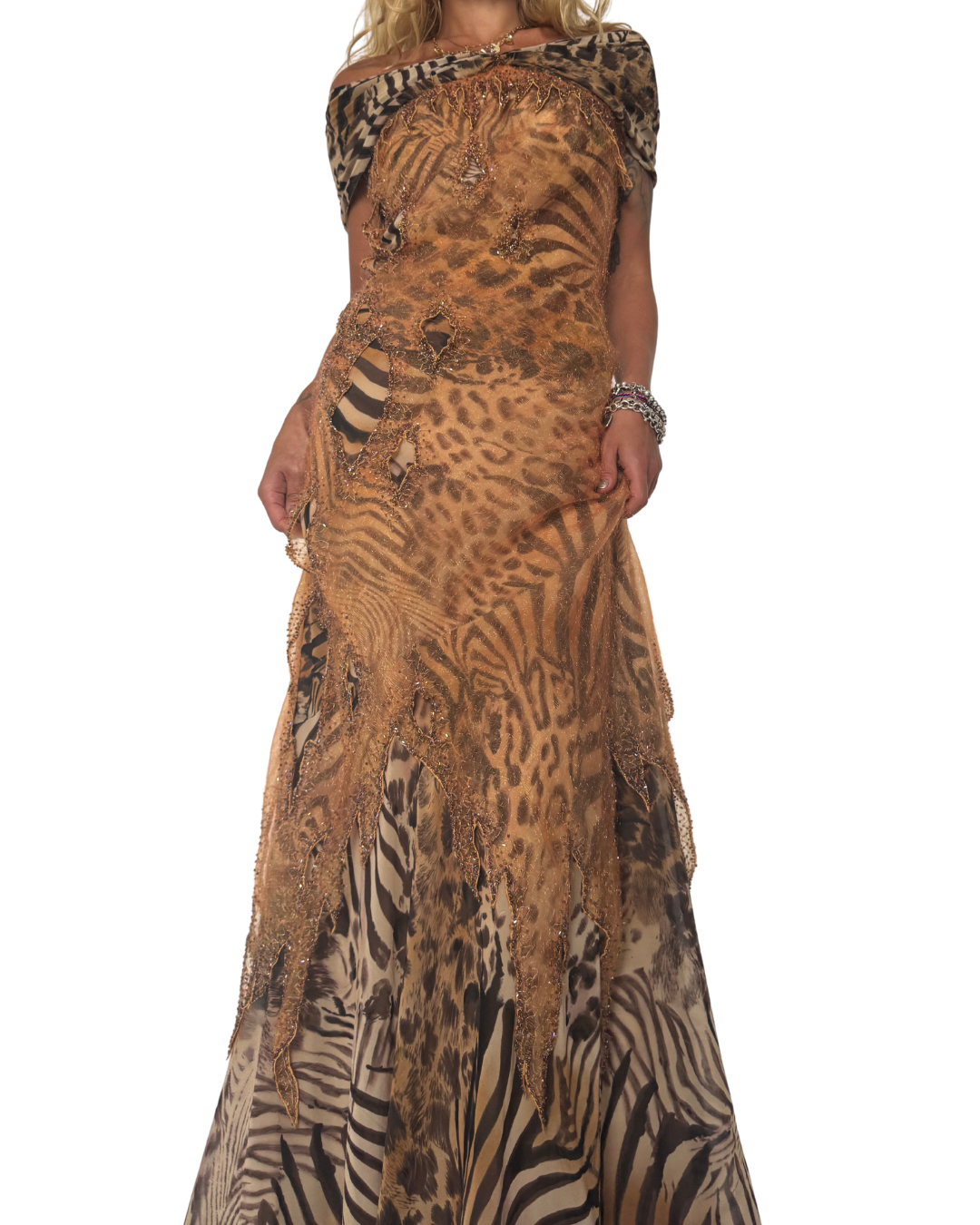 XS/SMALL - INSANE VINTAGE PIRATE CHEETAH GOWN