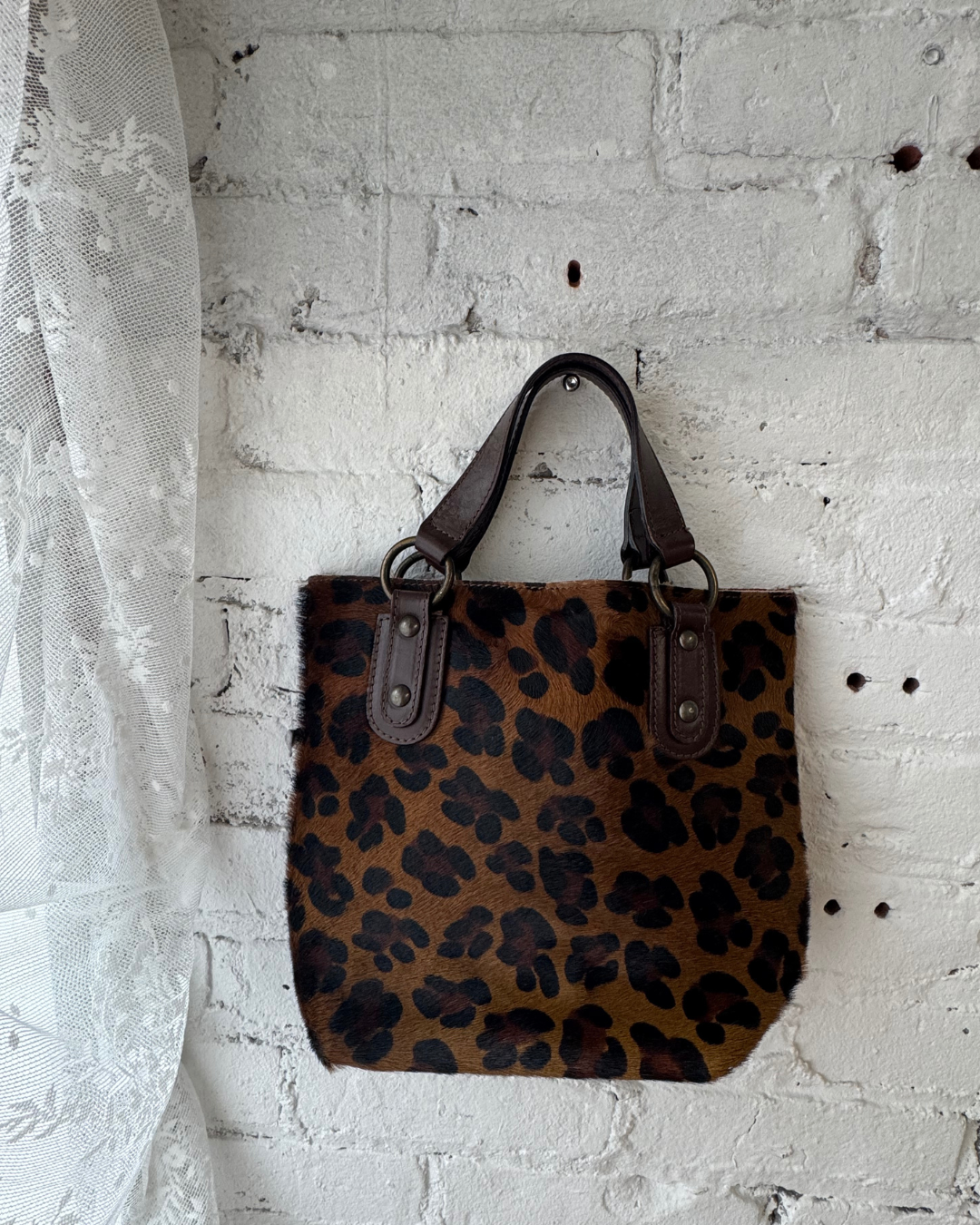 Vintage leopard ponyhair bag