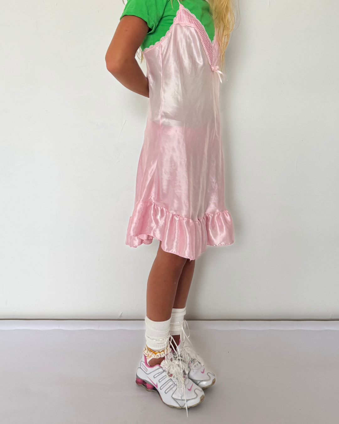 Medium- Pink ruffle slip
