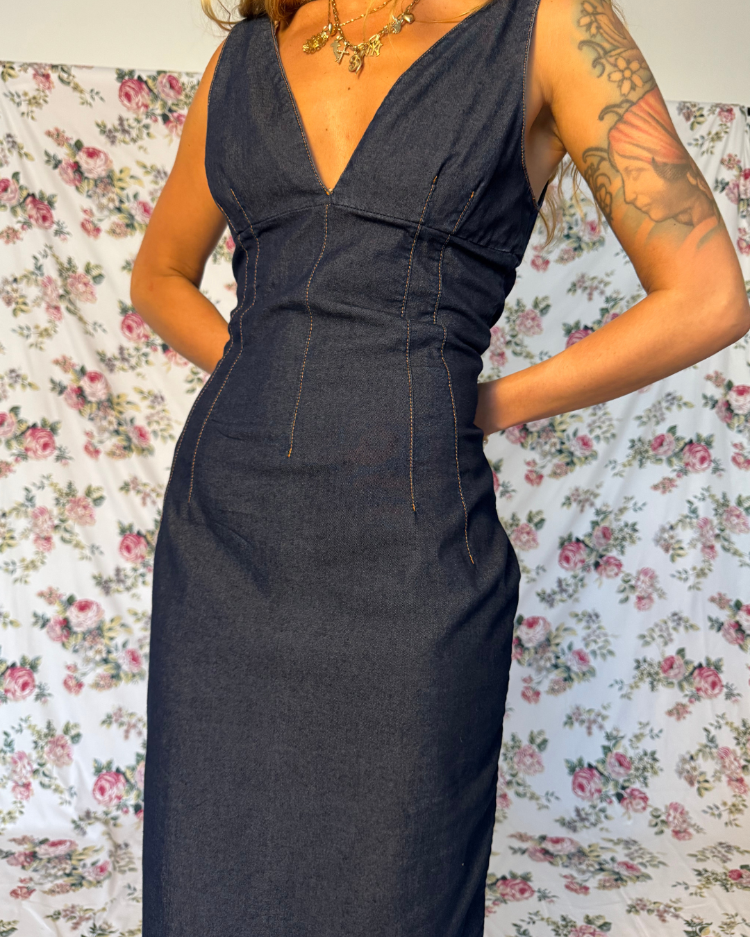 XS/S- ARCHIVE DESIGNER DENIM DRESS