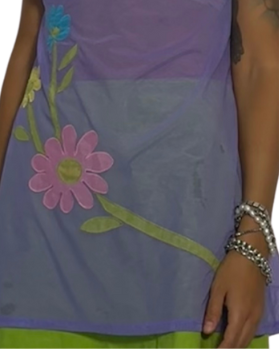 L- Vintage embroidered slip