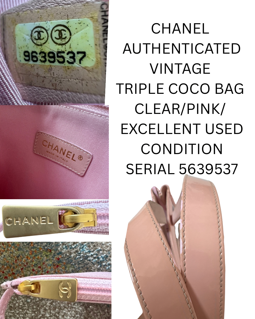 VINTAGE PINK TRIPLE C VINYL BAG