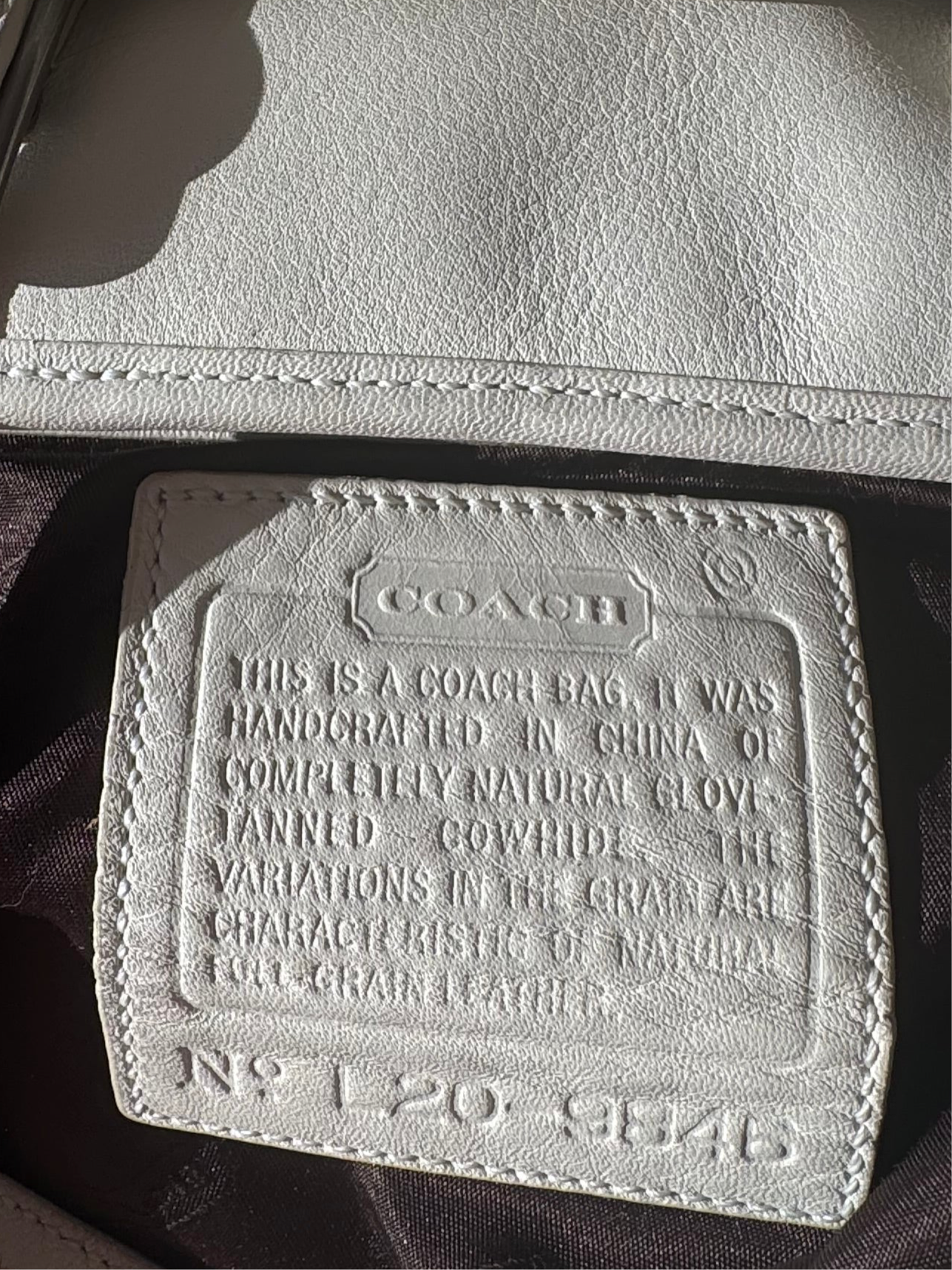 Vintage white designer leather bag