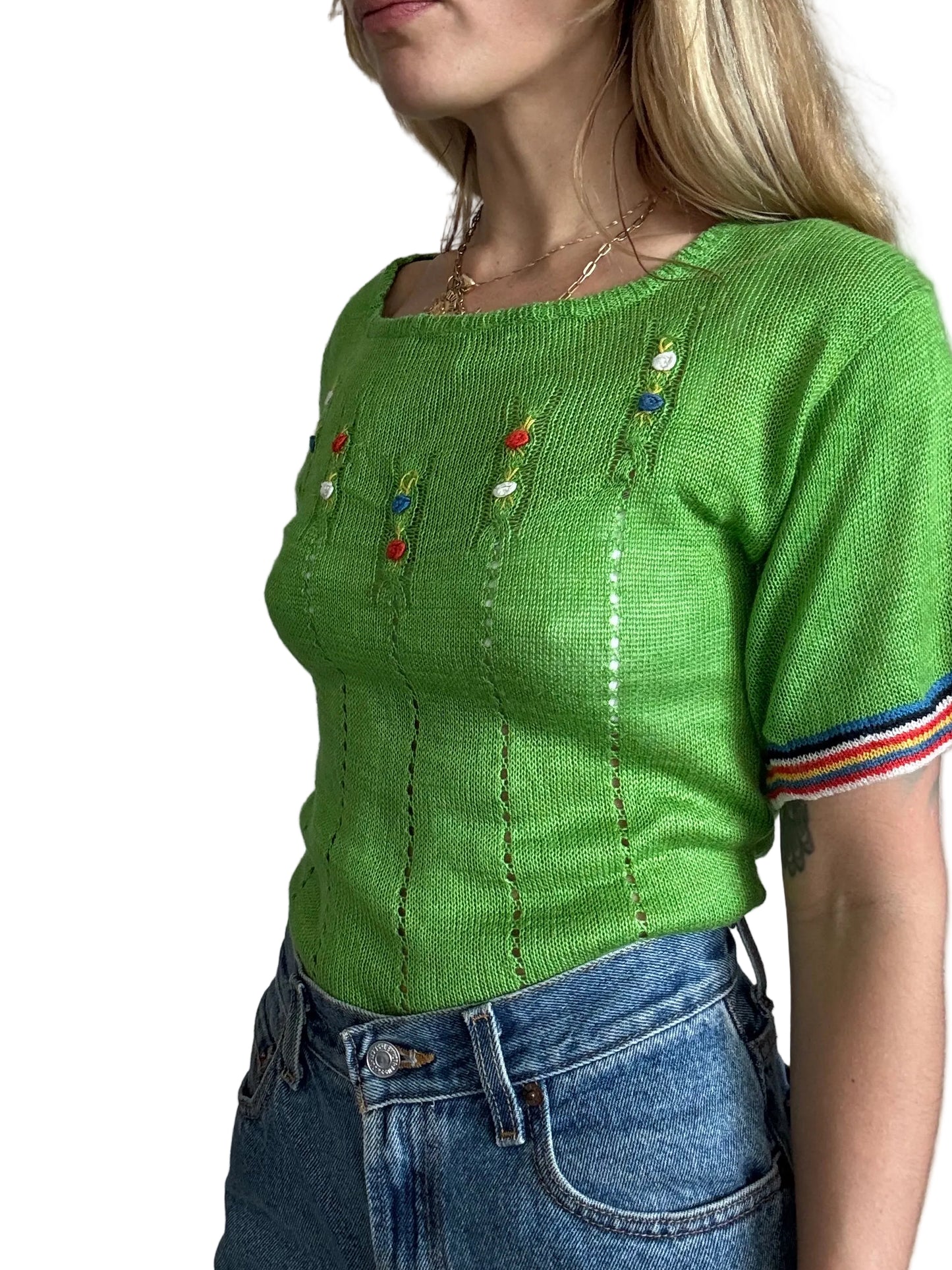 Medium- Deadstock 70s knit short sleeve