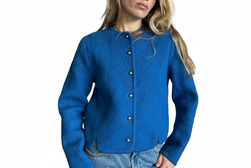 Size 12- Royal blue wool cardi/jacket