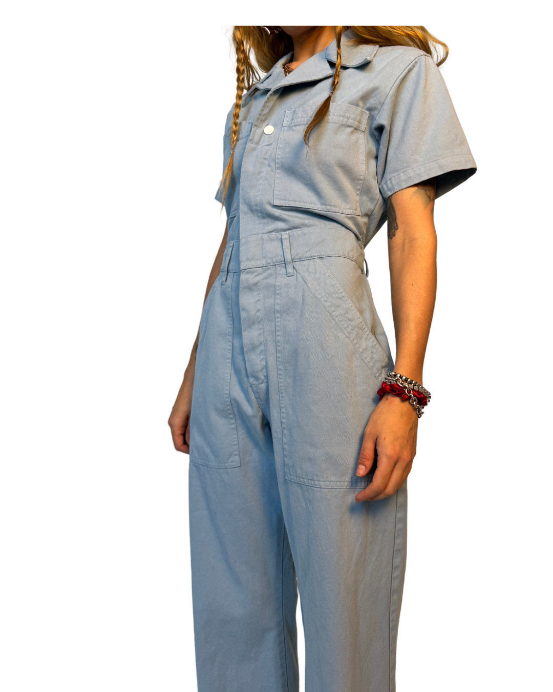 XS- DUSTY BLUE JUMPSUIT