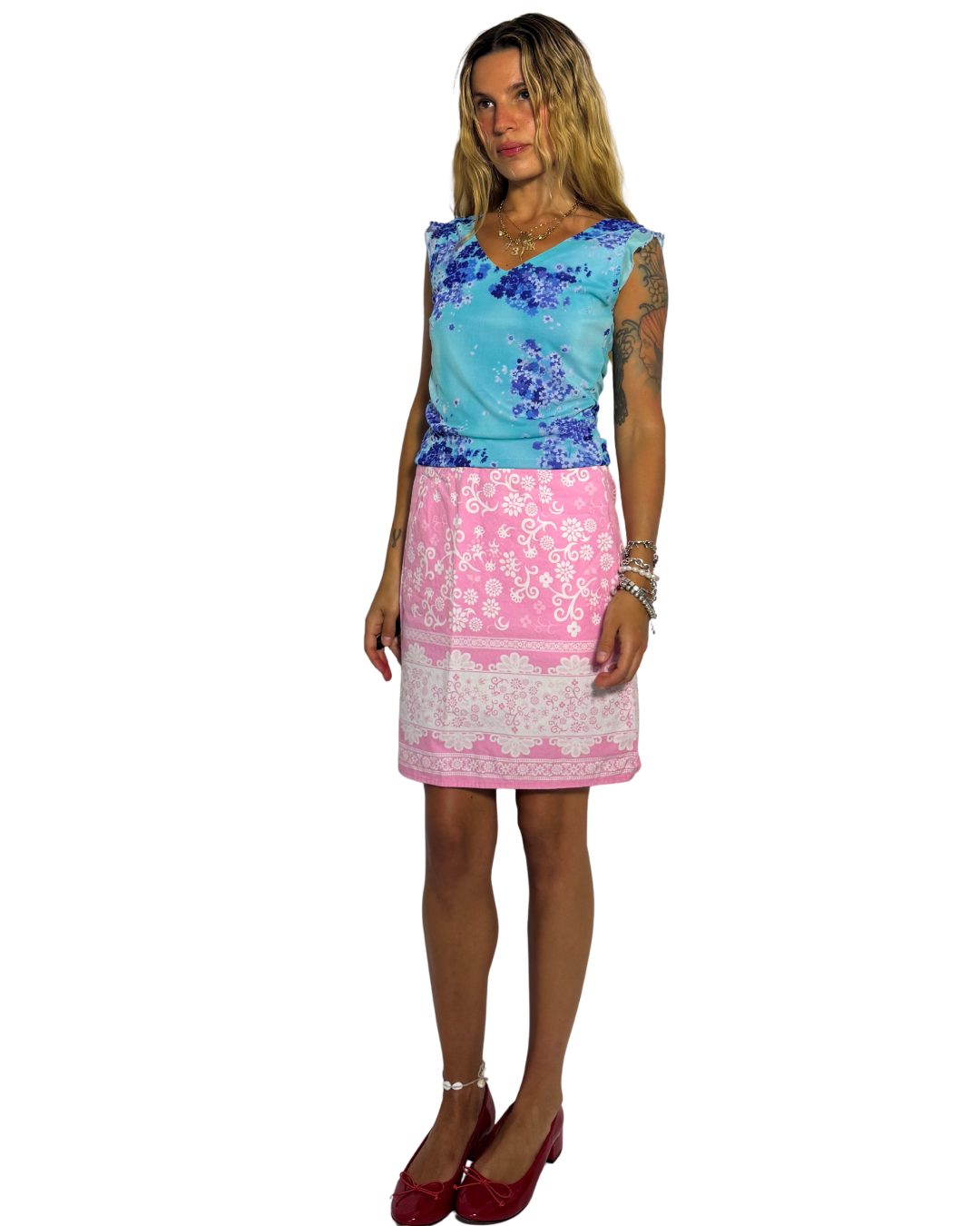 Small- Blue mesh flower tank