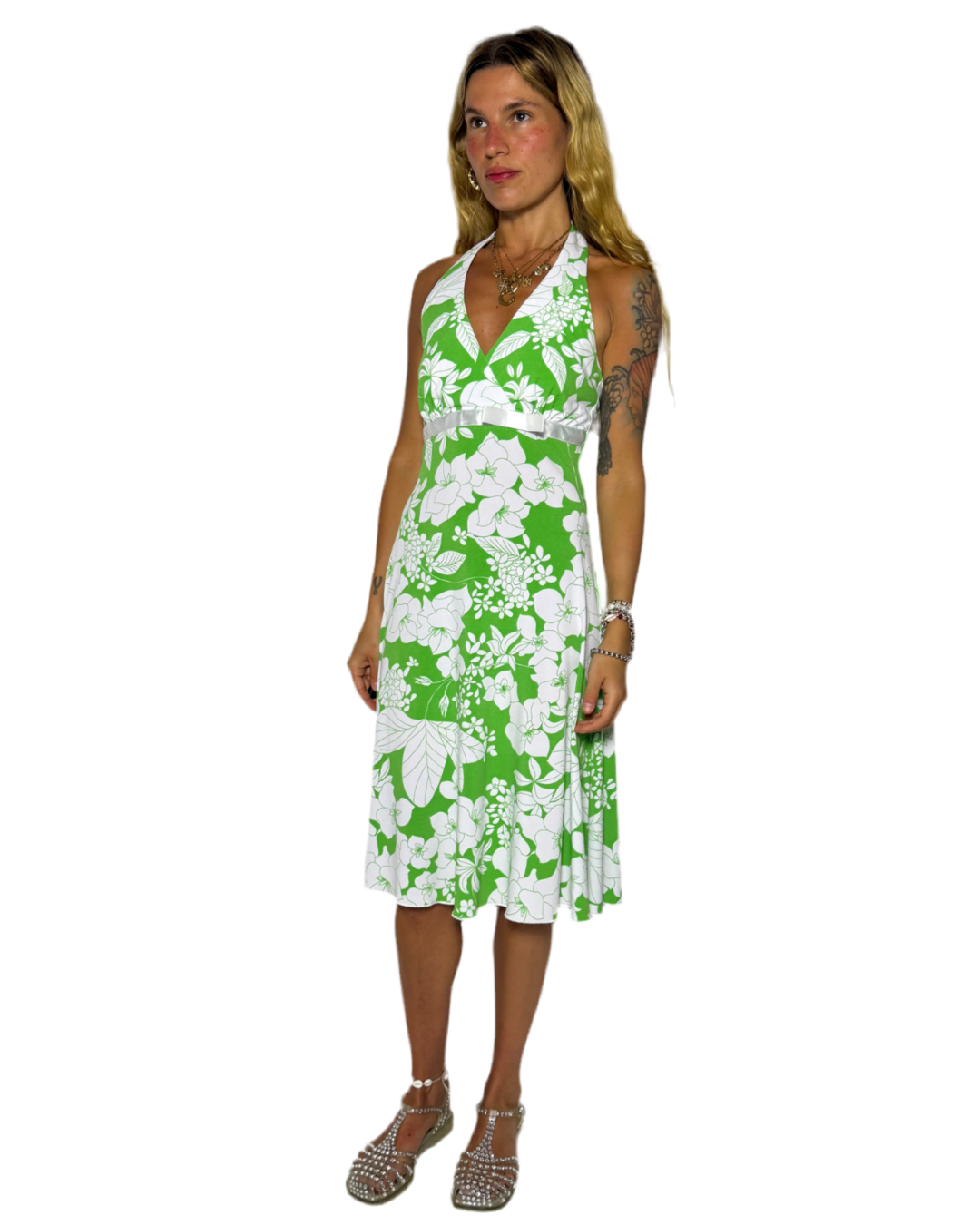 Xxs-xs : GREEN AND WHITE HALTER