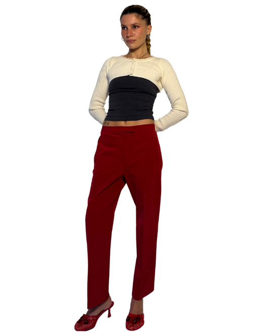 Designer- red trousers