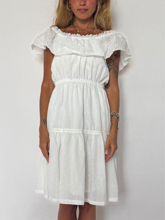 Size 13/14- white eyelet dress