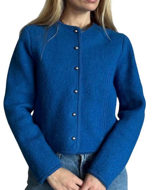 Size 12- Royal blue wool cardi/jacket