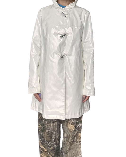 S/M- WHITE RAIN COAT