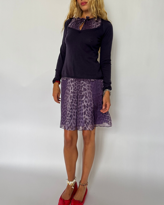 SIZE 4 - DESIGNER- PURPLE LEOPARD SET