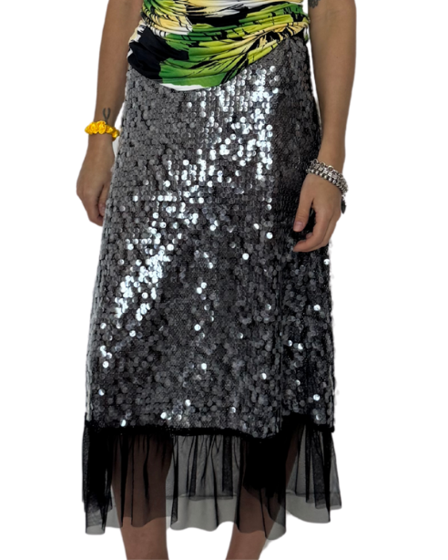 Xs/XXS NWT DESIGNER SHEER SEQUIN SKIRT