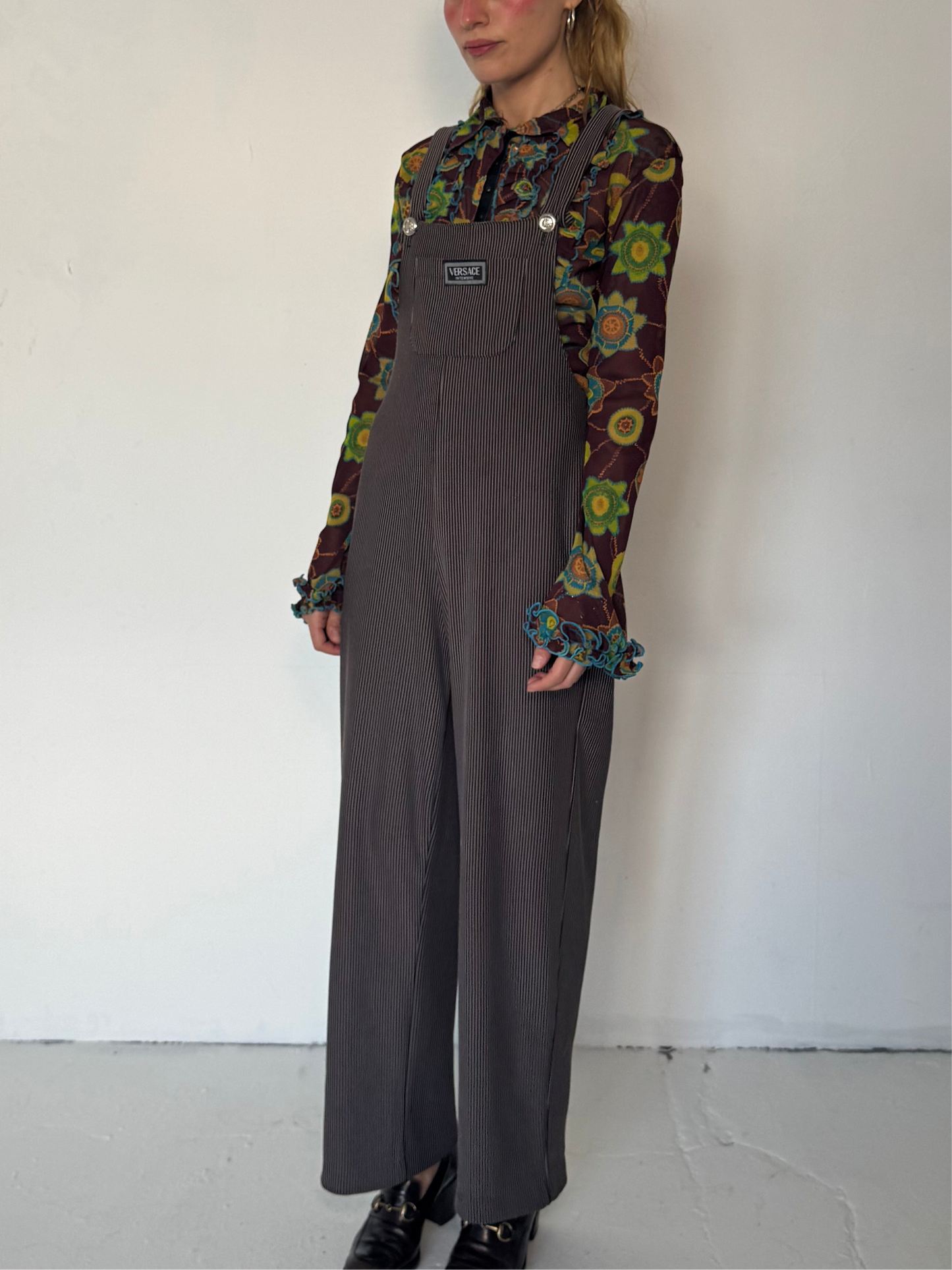 designer- rare vintage brown overalls