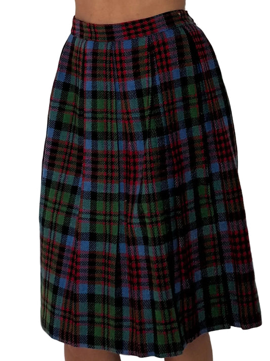 XS- handmade plaid skirt