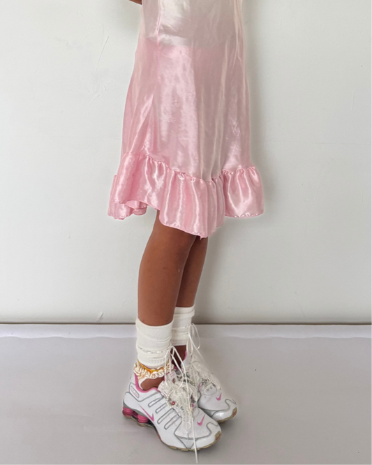 Medium- Pink ruffle slip