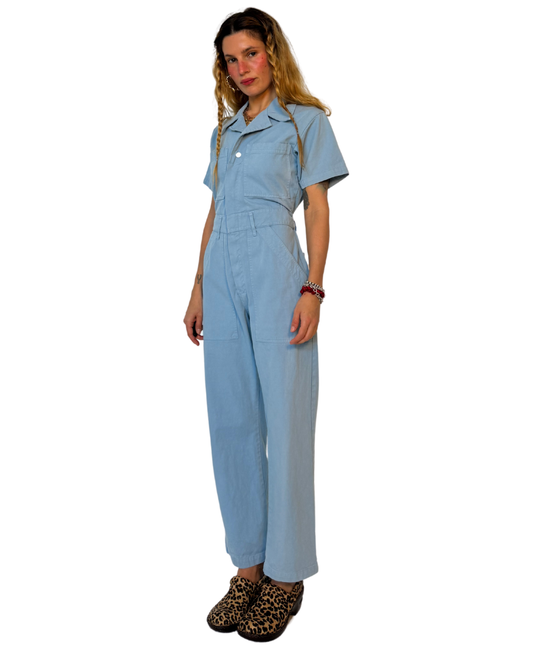 XS- DUSTY BLUE JUMPSUIT