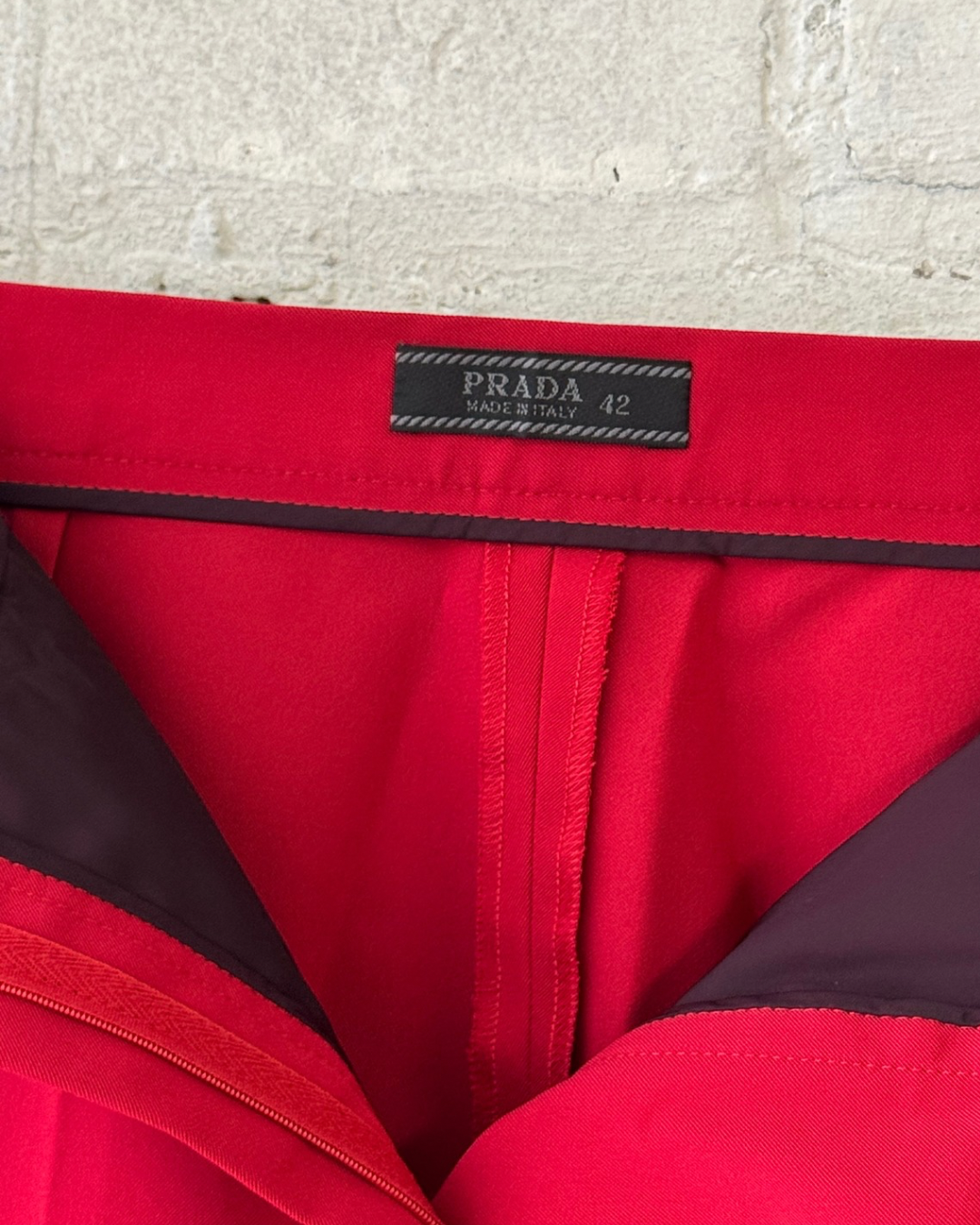 Designer- red trousers