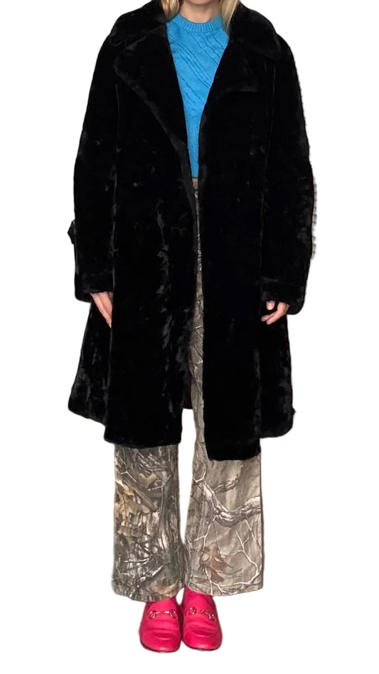 M/L vintage faux long coat