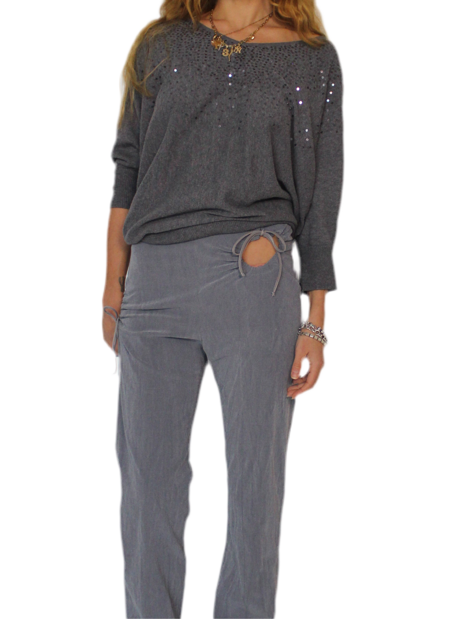 Gray sequin sweater