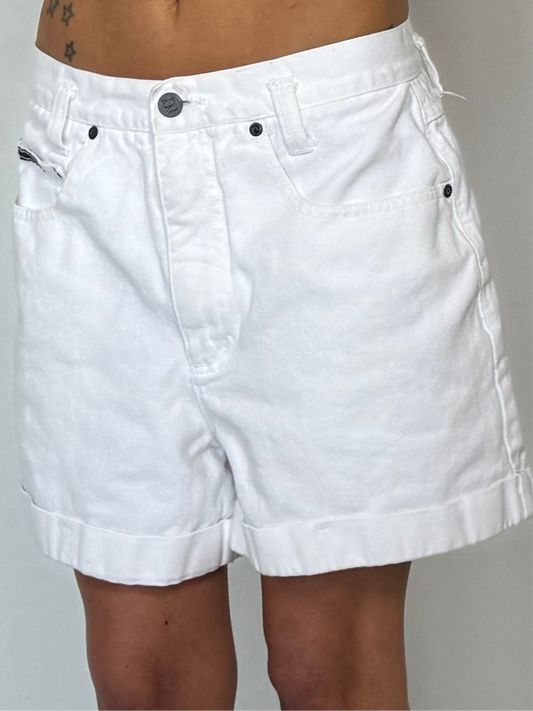 SIZE 10- WHITE DENIM SHORTS