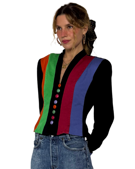 Small- vintage 80s hourglass blazer