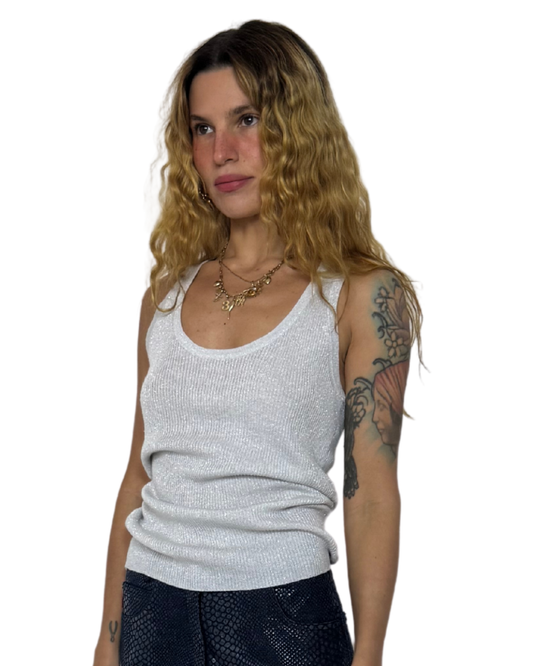 LARGE- VINTAGE SPARKLE KNIT TANK
