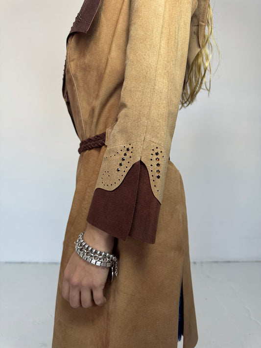 SMALL- HANDMADE RHINESTONE SUEDE JACKET