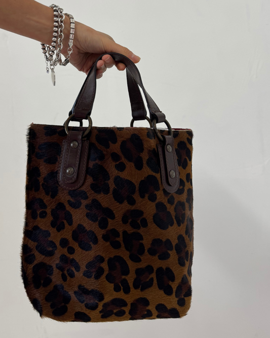 Vintage leopard ponyhair bag