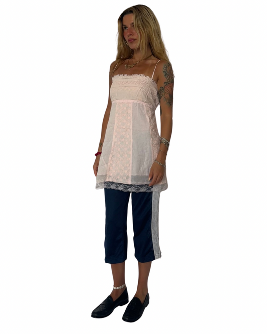 XL- Pink eyelet tank