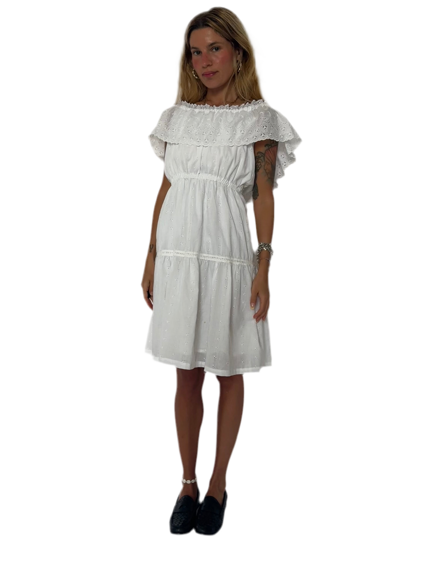 Size 13/14- white eyelet dress