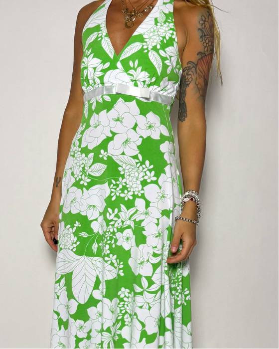 Xxs-xs : GREEN AND WHITE HALTER