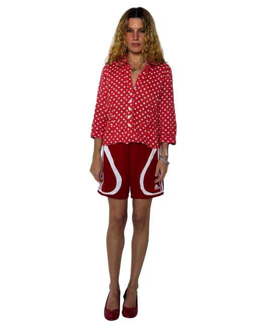 S- red adidas shorts