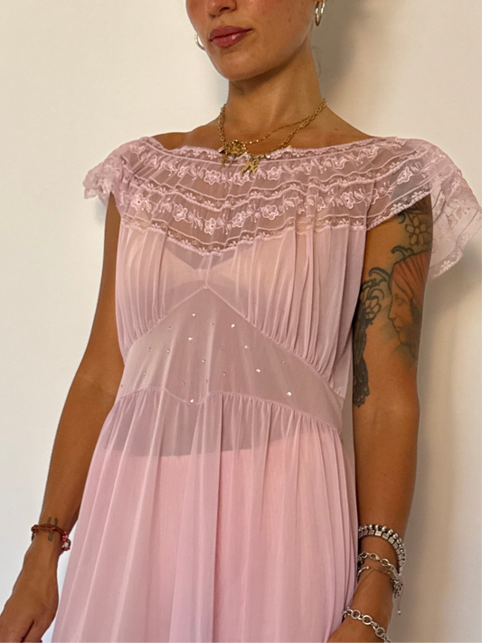 LARGE- BABY PINK w/ RHINESTONES