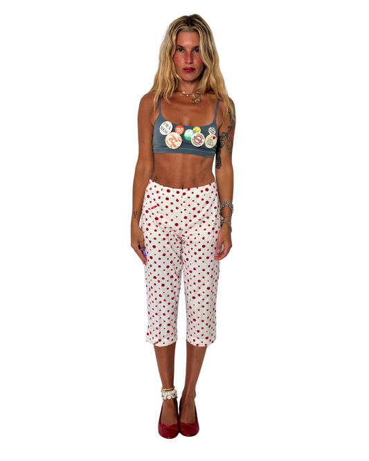 28” WAIST- designer-polka dot capri