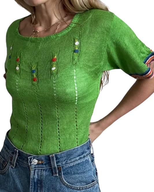 Medium- Deadstock 70s knit short sleeve