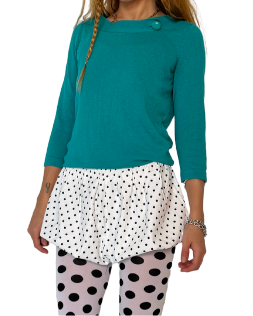 SMALL - BOAT NECK BUTTON KNIT