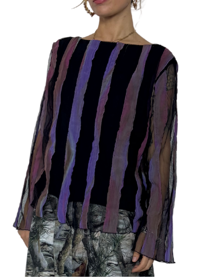 XL- vintage sheer panel top