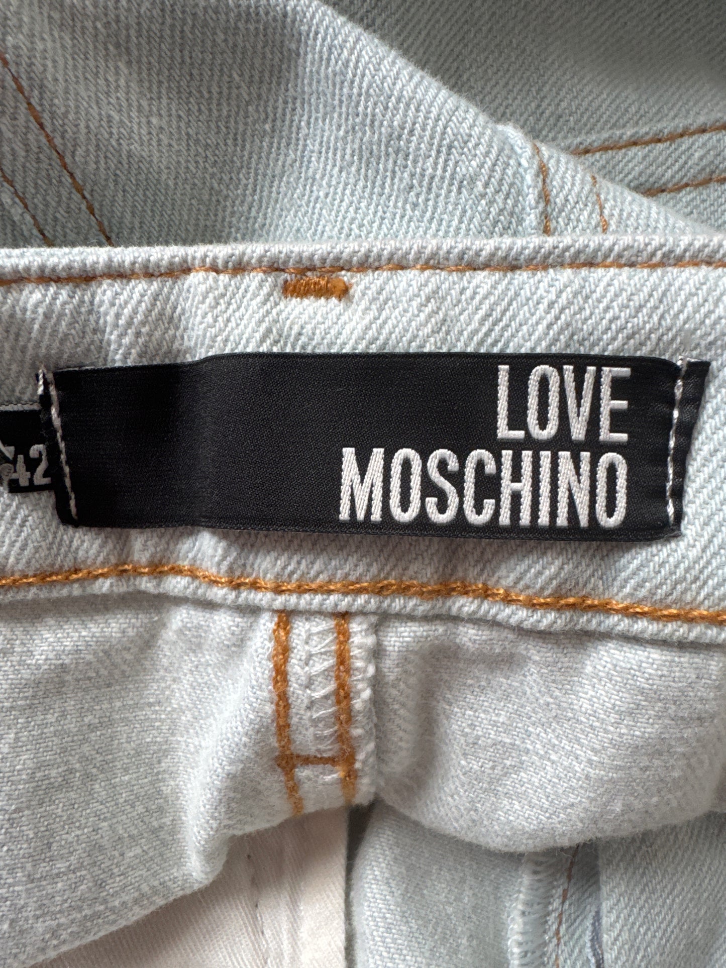 SIZE 6- VINTAGE DESIGNER FRINGE DENIM SKIRT