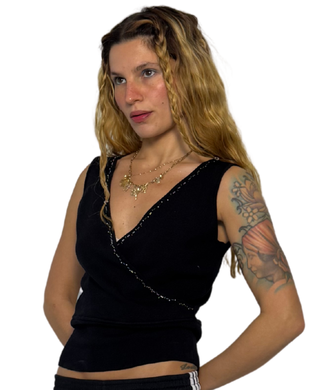 Beaded knit tank